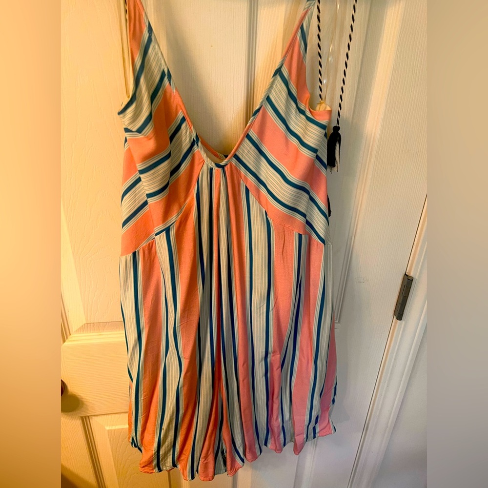 Peach Love Romper With Pockets